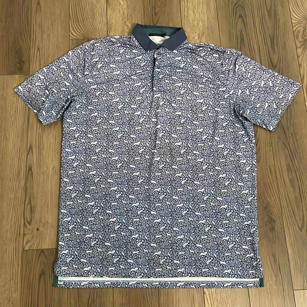 Greyson Short Sleeve Animal Polo‎ Shirt Blue